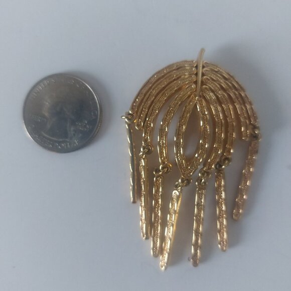 Sarah Coventry Brooch Vintage Mid Century Modern Gold Tone Articulated Sunburst - Picture 14 of 14